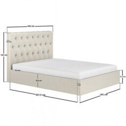 Flair Marley Buttoned Headboard Ottoman Bed Beige Linen Kingsize - thumbnail 7