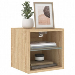 Walplus Tv Wall Cabinets With Led Lights 2 Pcs Sonoma Oak 30X28.5X30 Cm - thumbnail 6