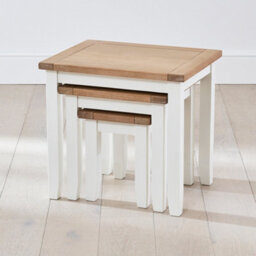 The Furniture Market Cheshire White Painted Nest Of 3 Tables - thumbnail 7