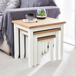 The Furniture Market Cheshire White Painted Nest Of 3 Tables - thumbnail 4