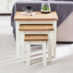 The Furniture Market Cheshire White Painted Nest Of 3 Tables - thumbnail 5