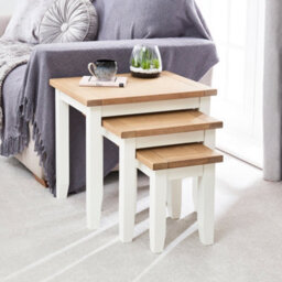 The Furniture Market Cheshire White Painted Nest Of 3 Tables - thumbnail 3