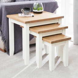 The Furniture Market Cheshire White Painted Nest Of 3 Tables