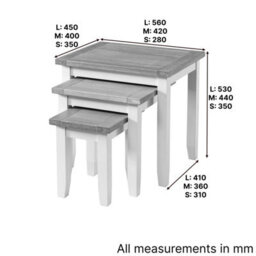 The Furniture Market Cheshire White Painted Nest Of 3 Tables - thumbnail 9