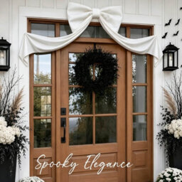 Amorly 48In Oversized Giant White Bow, Gothic Hanging Decor For Halloween, Mantel, Entryway,wall,christmas Tree Topper & Party Decoration - thumbnail 5