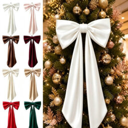 Amorly 48In Oversized Giant White Bow, Gothic Hanging Decor For Halloween, Mantel, Entryway,wall,christmas Tree Topper & Party Decoration - thumbnail 8