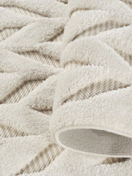 Freya Living Room Area Rug Contemporary 3D Embossed Modern Herringbone Design - Cream 160Cm X 230Cm - thumbnail 4