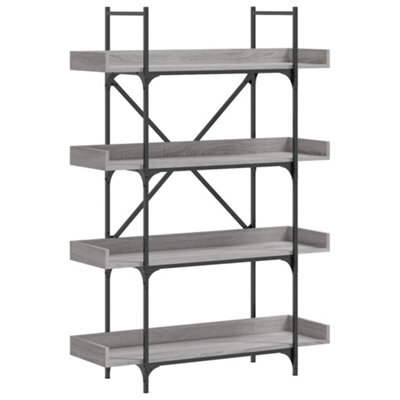 Berkfield Industrial Bookcase 4-Tier Grey Sonoma 100X33X145.5 Cm Engineered Wood - image 1