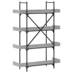 Berkfield Industrial Bookcase 4-Tier Grey Sonoma 100X33X145.5 Cm Engineered Wood - thumbnail 6