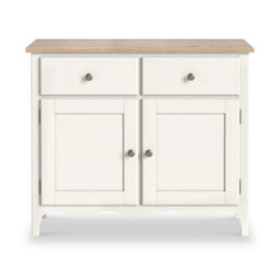 Roseland Furniture Celine Coconut White Oak Top Small Sideboard - thumbnail 3