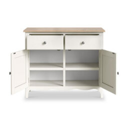 Roseland Furniture Celine Coconut White Oak Top Small Sideboard - thumbnail 4