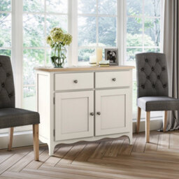 Roseland Furniture Celine Coconut White Oak Top Small Sideboard - thumbnail 2