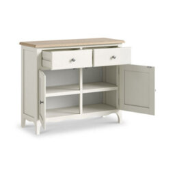 Roseland Furniture Celine Coconut White Oak Top Small Sideboard - thumbnail 5
