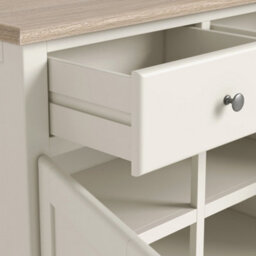Roseland Furniture Celine Coconut White Oak Top Small Sideboard - thumbnail 6