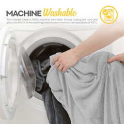 Monhouse Heated Throw - Electric Blanket - Digital Controller - 9Hr Timer, 9 Heat Settings - Single 130X160Cm - Silver Shearling - thumbnail 4