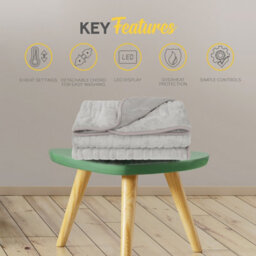 Monhouse Heated Throw - Electric Blanket - Digital Controller - 9Hr Timer, 9 Heat Settings - Single 130X160Cm - Silver Shearling - thumbnail 6