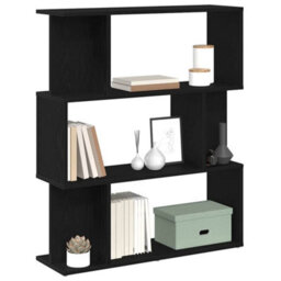 Berkfield Elegant Bookcase Black Oak 80X24X96 Cm Engineered Wood - thumbnail 4