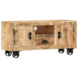 Berkfield Tv Cabinet Rough Mango Wood 110X30X50 Cm - thumbnail 8