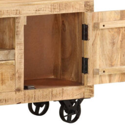 Berkfield Tv Cabinet Rough Mango Wood 110X30X50 Cm - thumbnail 5