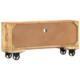 Berkfield Tv Cabinet Rough Mango Wood 110X30X50 Cm - thumbnail 4