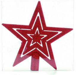 Christmas Tree Topper - Red Glitter Star - thumbnail 2