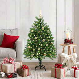 Vidaxl Christmas Tree With 150 Leds With Stand Green 120 Cm Pe - thumbnail 1