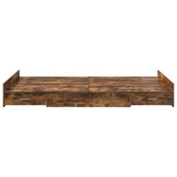 Berkfield Storage Bed Frame Smoked Oak 120 X 200 Cm Engineered Wood - thumbnail 5