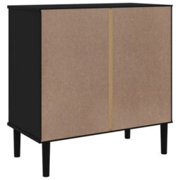 Berkfield Drawer Cabinet Senja Rattan Look Black 80X40X80 Cm Solid Wood Pine - thumbnail 8