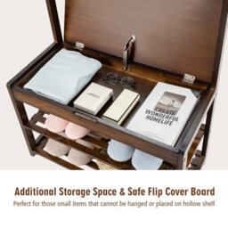 Costway 3 In 1 Hall Tree Shoe Storage Entryway Storage Organizer With 10 Hanging Hooks - thumbnail 8