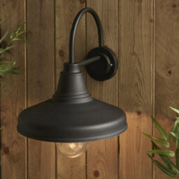 Non Automatic Outdoor Wall Light - Textured Black & Glass Shade - Ip44 Rated - thumbnail 5
