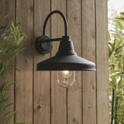 Non Automatic Outdoor Wall Light - Textured Black & Glass Shade - Ip44 Rated - thumbnail 3