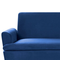 Wyld And Coco Velvet Sofa Bed Navy Blue 3-Seater With Click-Clack Mechanism And Gold Legs - thumbnail 7