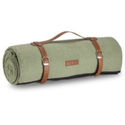 Vonshef Picnic Blanket, Green Herringbone Outdoor Rug With Waterproof Backing, 8 Person Weatherproof Travel Picnic Mat, 200X220Cm - thumbnail 1