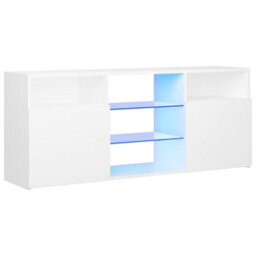 Vidaxl Tv Cabinet With Led Lights White 120X30X50 Cm Tv Cabinets - thumbnail 1