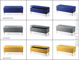 120Cm Amara Chesterfield Ottoman Storage Bench - Plush Velvet Shoes Bench - Forest Green Upholstery Footstool Storage With Legs - thumbnail 7