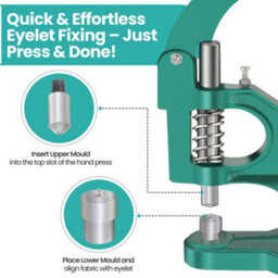 Neel Blue 2mm Eyelets Grommets Fixing Dies Set For Green Machine Hand Press, Eyelets Fixing Tool - thumbnail 3