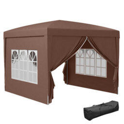 Outsunny 3X3(M) Pop Up Gazebo Canopy Marquee W/ Carry Bag, Coffee - thumbnail 2