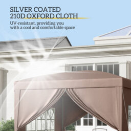 Outsunny 3X3(M) Pop Up Gazebo Canopy Marquee W/ Carry Bag, Coffee - thumbnail 5