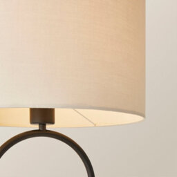Valuelights Antonia Cream Shade Matte Black Oval Table Lamp - thumbnail 4