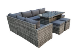 Outdoor Living (NW) Ltd The Tarporley 9 Seat Corner Rattan Dining Set - Fixed Table - thumbnail 7