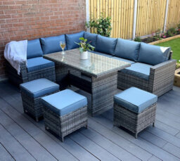 Outdoor Living (NW) Ltd The Tarporley 9 Seat Corner Rattan Dining Set - Fixed Table