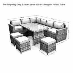 Outdoor Living (NW) Ltd The Tarporley 9 Seat Corner Rattan Dining Set - Fixed Table - thumbnail 8