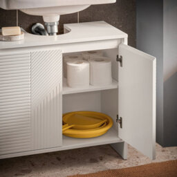 Sobuy Bzr157-W, Under Sink Cabinet Bathroom Vanity Unit Bathroom Storage Cabinet With 2 Doors,white,w30Xd60Xh60 - thumbnail 5