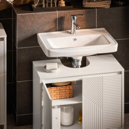 Sobuy Bzr157-W, Under Sink Cabinet Bathroom Vanity Unit Bathroom Storage Cabinet With 2 Doors,white,w30Xd60Xh60 - thumbnail 4