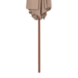 Berkfield Outdoor Parasol With Wooden Pole 270 Cm Taupe - thumbnail 4