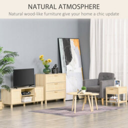 Wyld Haus Tafa Natural Wood-Effect Bedside Table With Rattan-Style Drawer And Open Shelf, 40W X 40D X 48H Cm - thumbnail 6