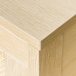 Wyld Haus Tafa Natural Wood-Effect Bedside Table With Rattan-Style Drawer And Open Shelf, 40W X 40D X 48H Cm - thumbnail 9