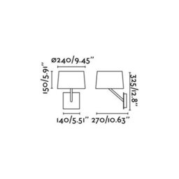 Luminosa Lighting Luminosa Handy 1 Light Indoor Wall Lamp White, E27 - thumbnail 2