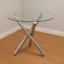 Kosy Koala Modern Round Clear Glass Dining Table With 4 White Gem Pattern Chairs Dining Room Furniture - thumbnail 4