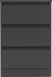Seconique Malvern 3 Drawer Bedside - L40 X W40 X H60 Cm - Grey - thumbnail 3
